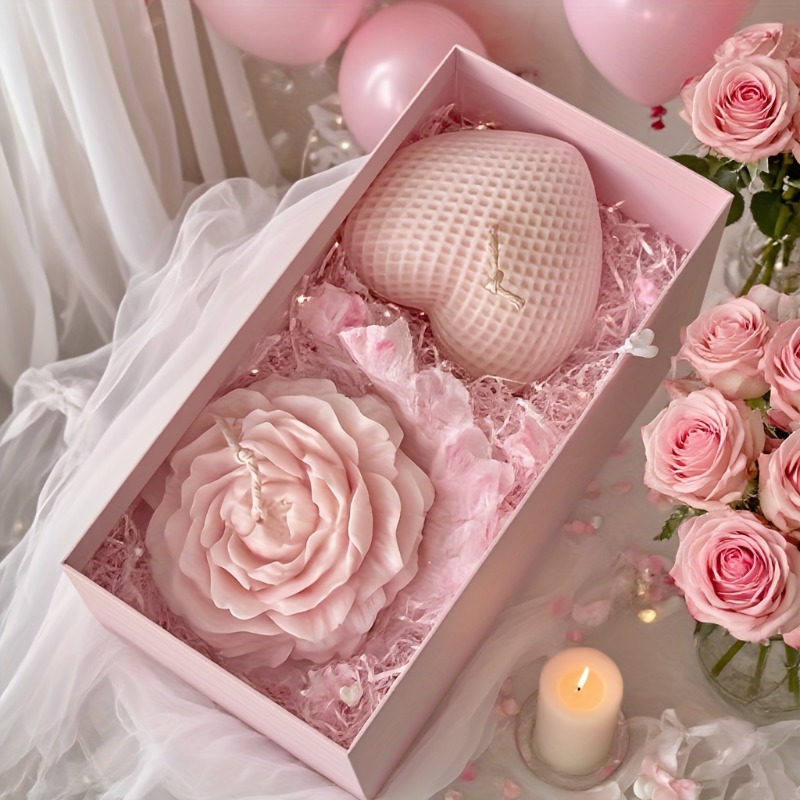 2pcs Peony Flower Woven Heart  - Bath Bomb Mold recension och pris