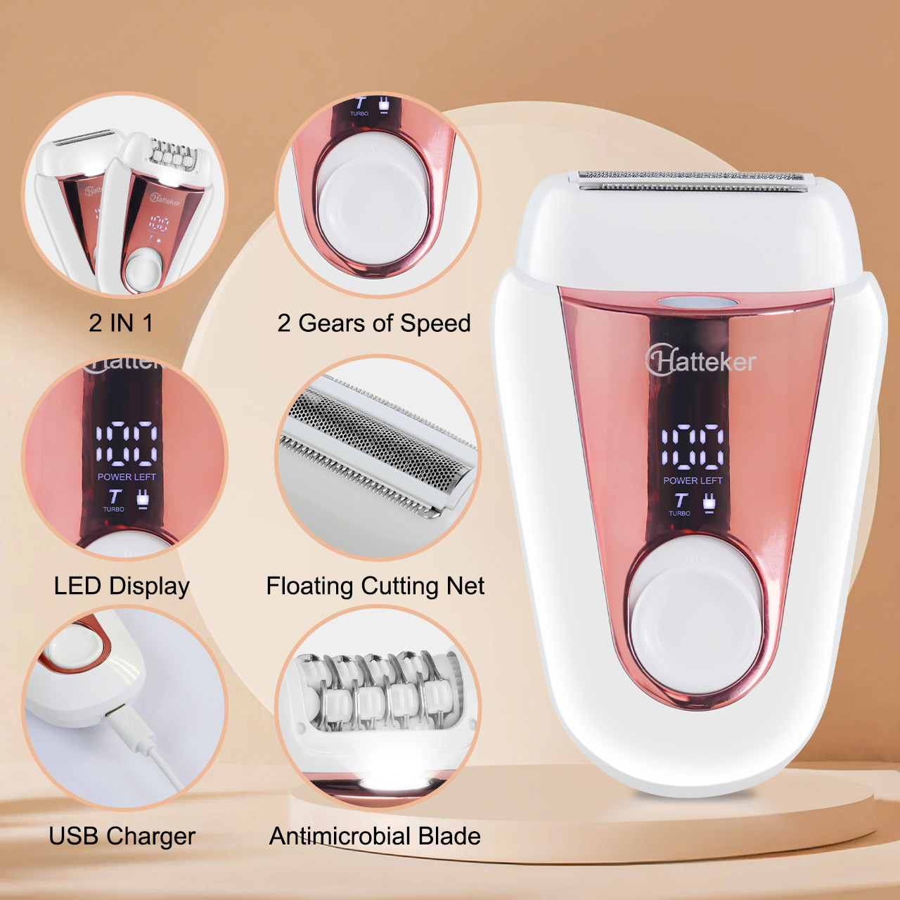 Hatteker 2-in-1 Rechargeable E - Epilator Wireless recension och pris
